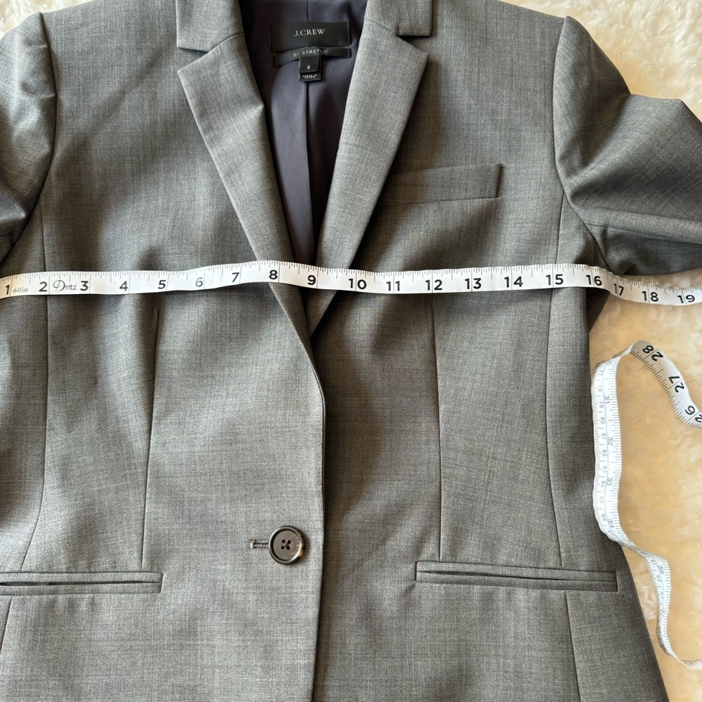 J CREW Campbell blazer gray wool Tollegno 1900 made in Italy Bi-Stretch Size 2 - Picture 5 of 12